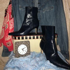 Dark Blue Stylish Ankle Boots